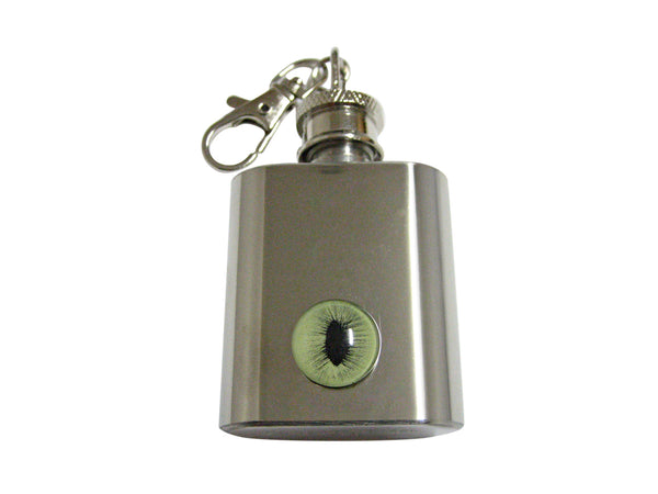 Green Cat Eye Design 1 Oz. Stainless Steel Key Chain Flask