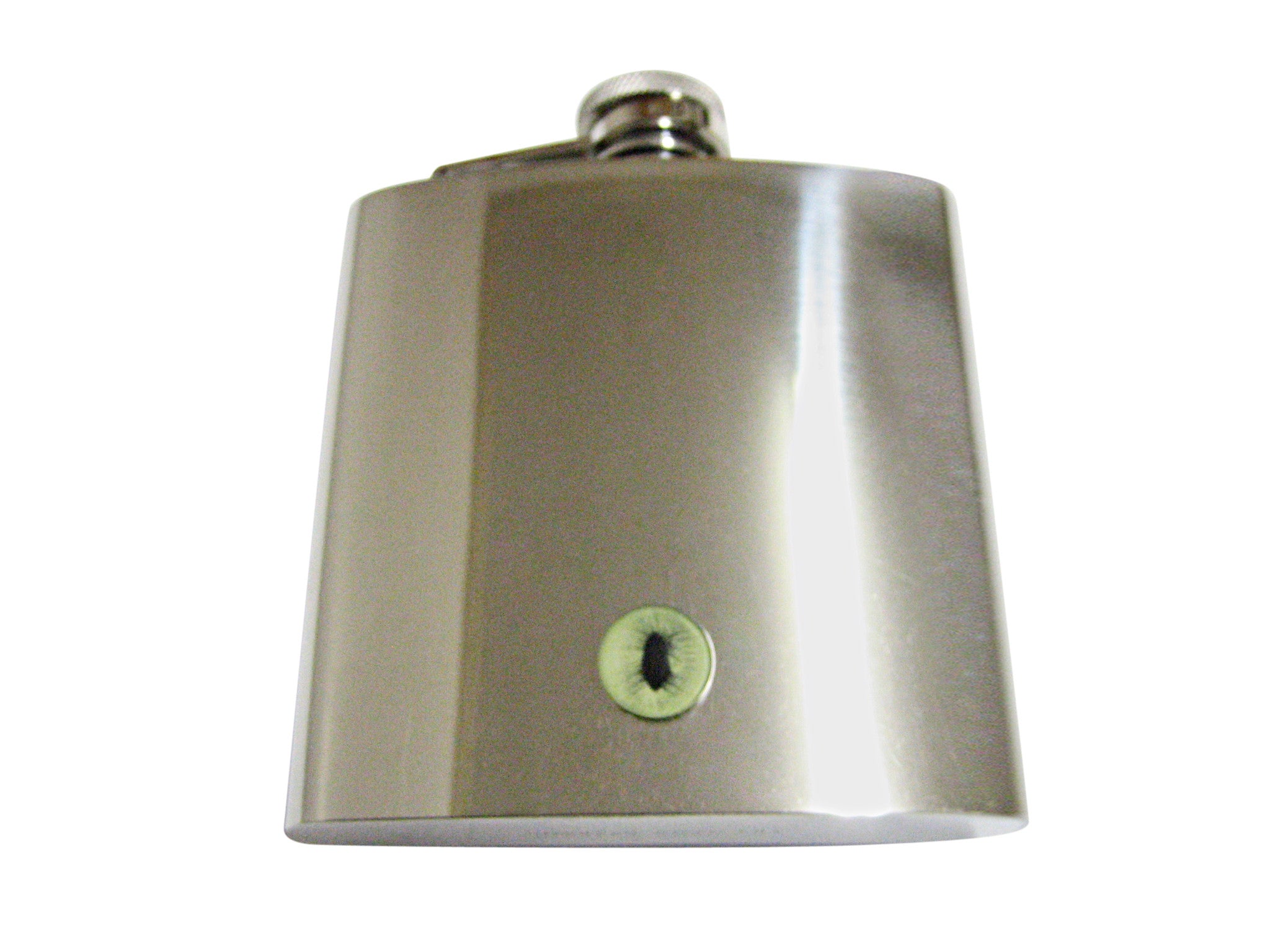 Green Cat Eye Design 6 Oz. Stainless Steel Flask