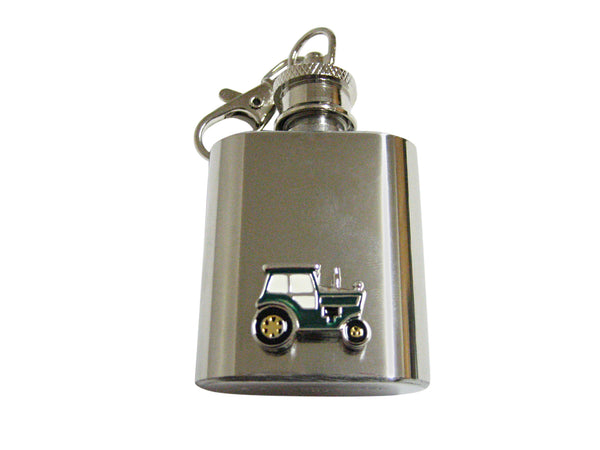 Green Classic Farming Tractor 1 Oz. Stainless Steel Key Chain Flask