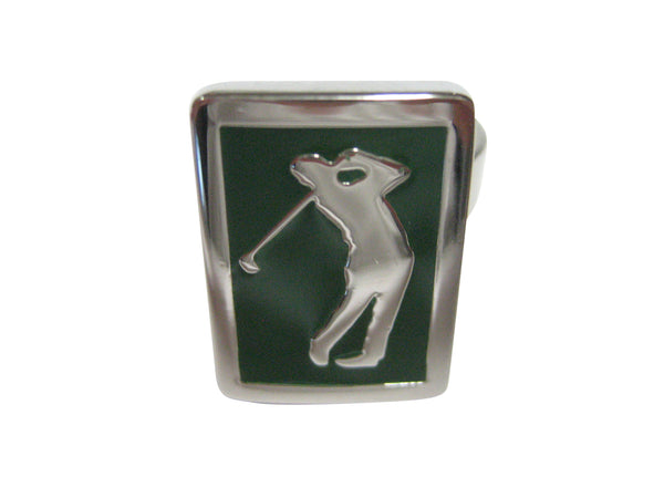 Green Golf Golfer Adjustable Size Fashion Ring