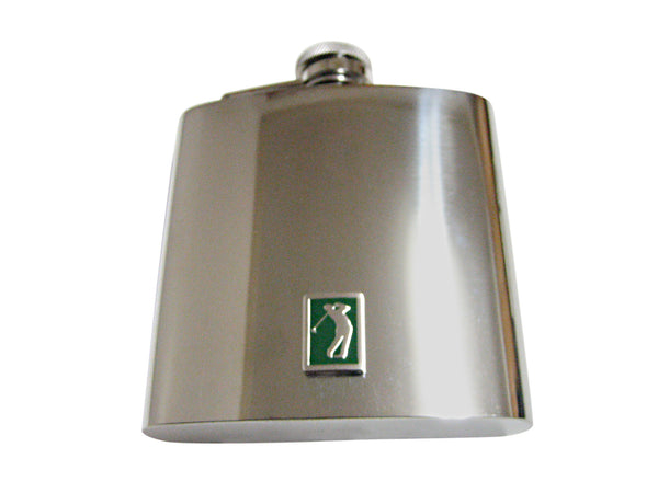 Green Golf Pendant 6 Oz. Stainless Steel Flask