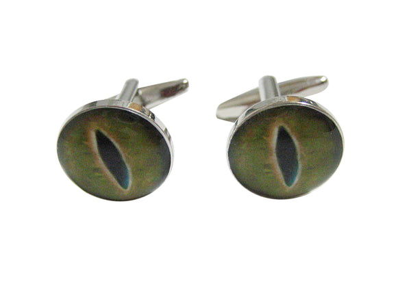 Green Reptile Eye Design Cufflinks