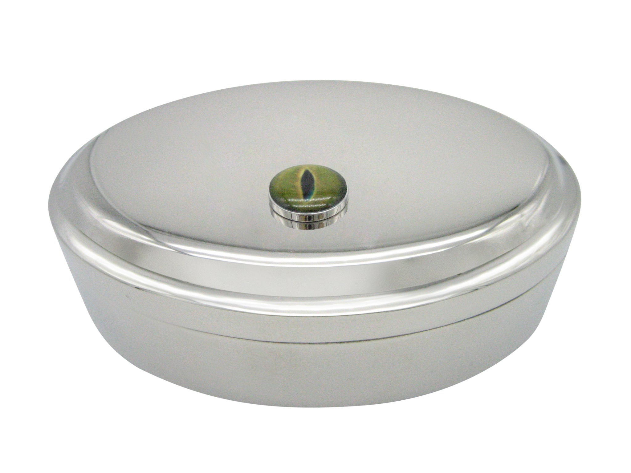 Green Reptile Eye Design Pendant Trinket Jewelry Box