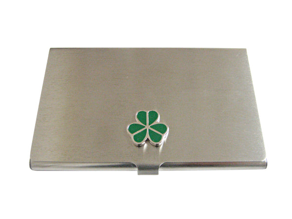 Green Shamrock Clover Business Card Holder
