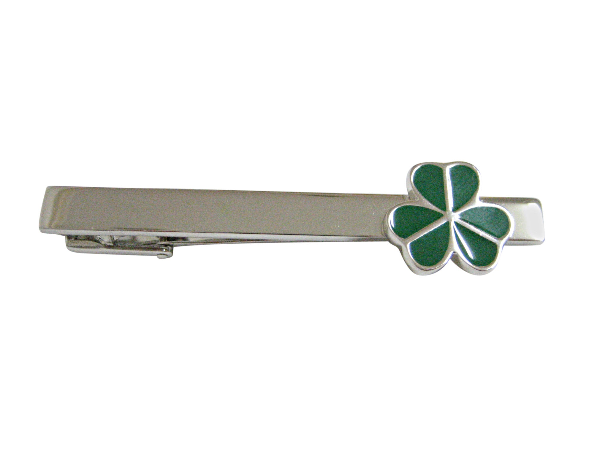 Green Shamrock Clover Square Tie Clip