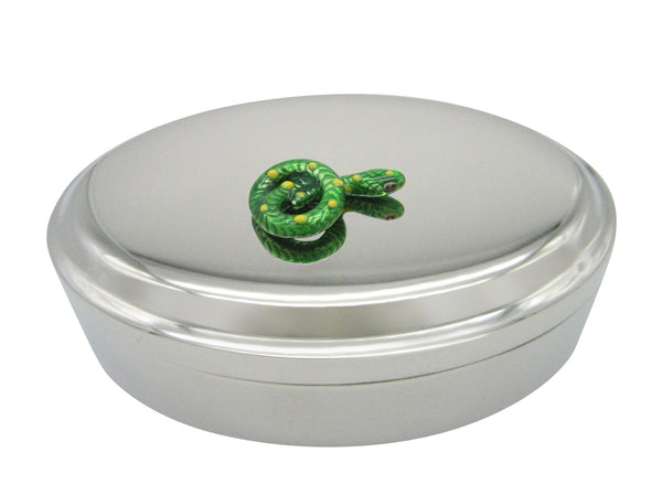 Green Snake Oval Trinket Jewelry Box