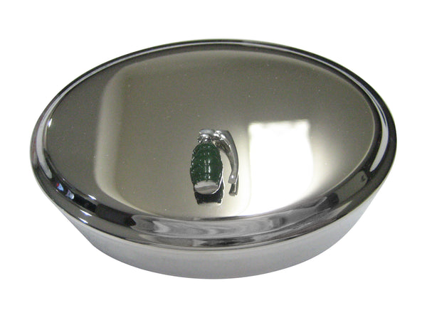Green Toned Grenade Oval Trinket Jewelry Box