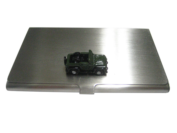 Green Toned Jeep Car Business Card Holder