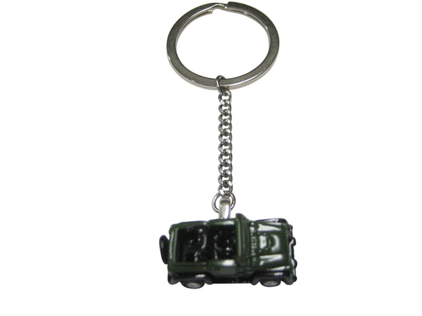 Green Toned Jeep Car Pendant Keychain