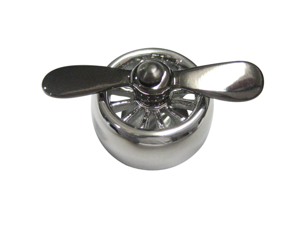 Grey and Silver Toned Plane Propeller Magnet