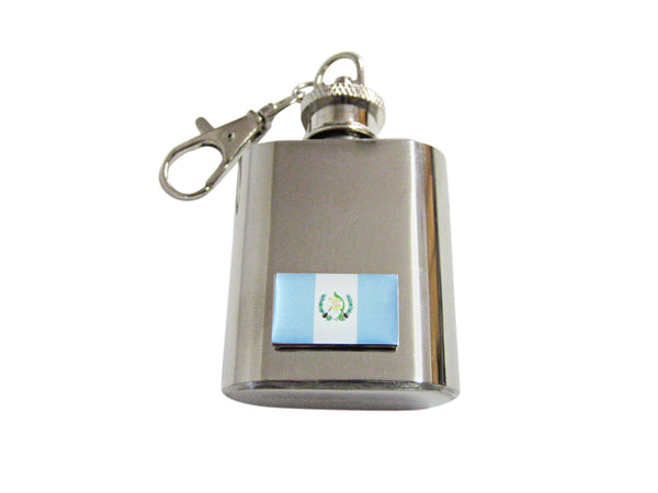 Guatemala Flag Pendant 1 Oz. Stainless Steel Key Chain Flask