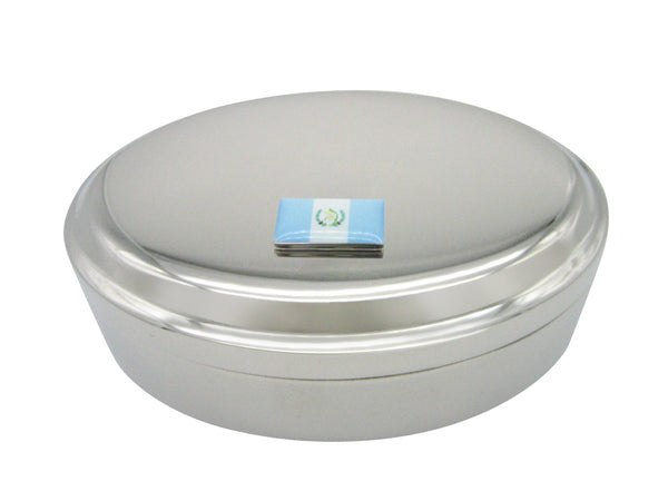 Guatemala Flag Pendant Oval Trinket Jewelry Box