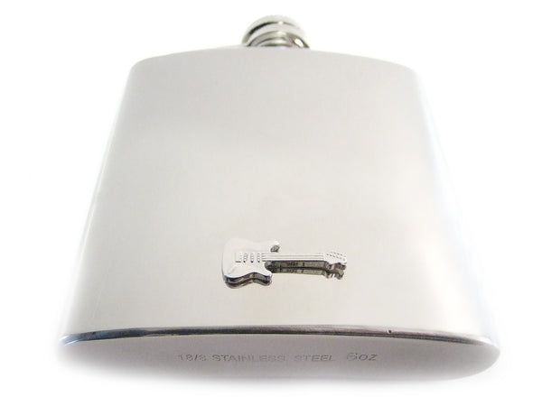 6 Oz. Stainless Steel Flask with Guitar Pendant