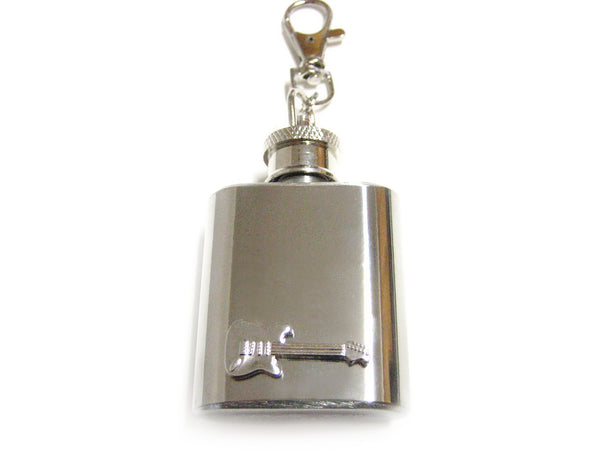 1 Oz. Stainless Steel Key Chain Flask with Guitar Pendant