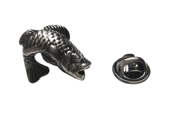 Gun Metal Toned Salmon Fish Lapel Pin