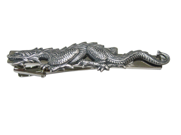 Gunmetal Toned Fierce Dragon Full Tie Clip