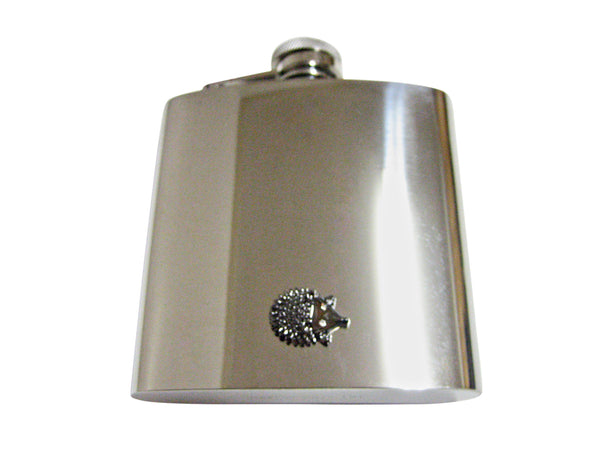 Gunmetal Toned Hedgehog Flask 6 Oz. Stainless Steel Flask
