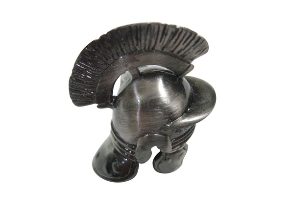 Gunmetal Plumed Roman War Helmet Adjustable Size Fashion Ring