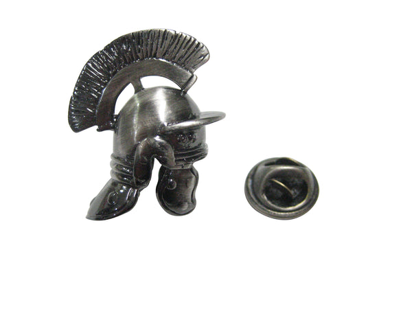 Gunmetal Plumed Roman War Helmet Lapel Pin