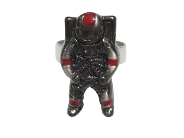 Gunmetal Toned Astronaut Adjustable Size Fashion Ring