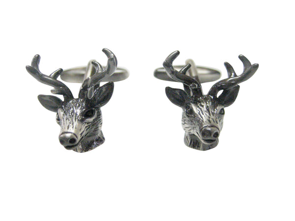 Gunmetal Toned Deer Head Cufflinks