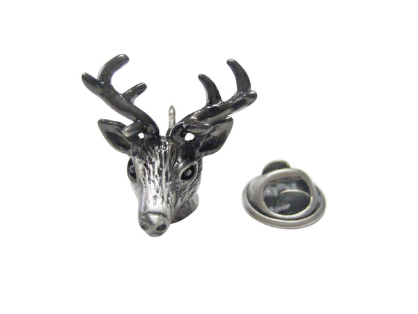 Gunmetal Toned Deer Head Lapel Pin