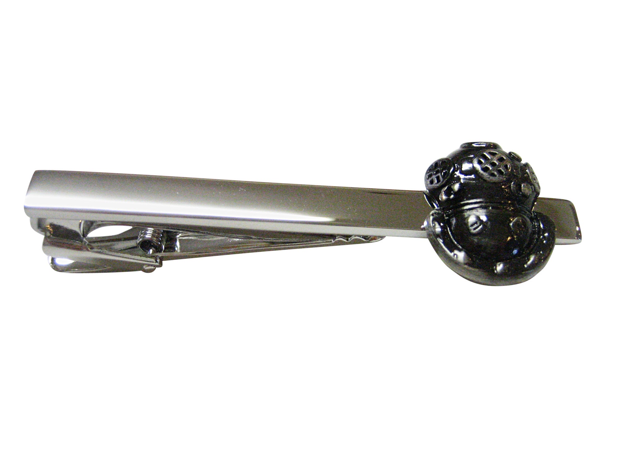 Gunmetal Toned Divers Helmet Square Tie Clip