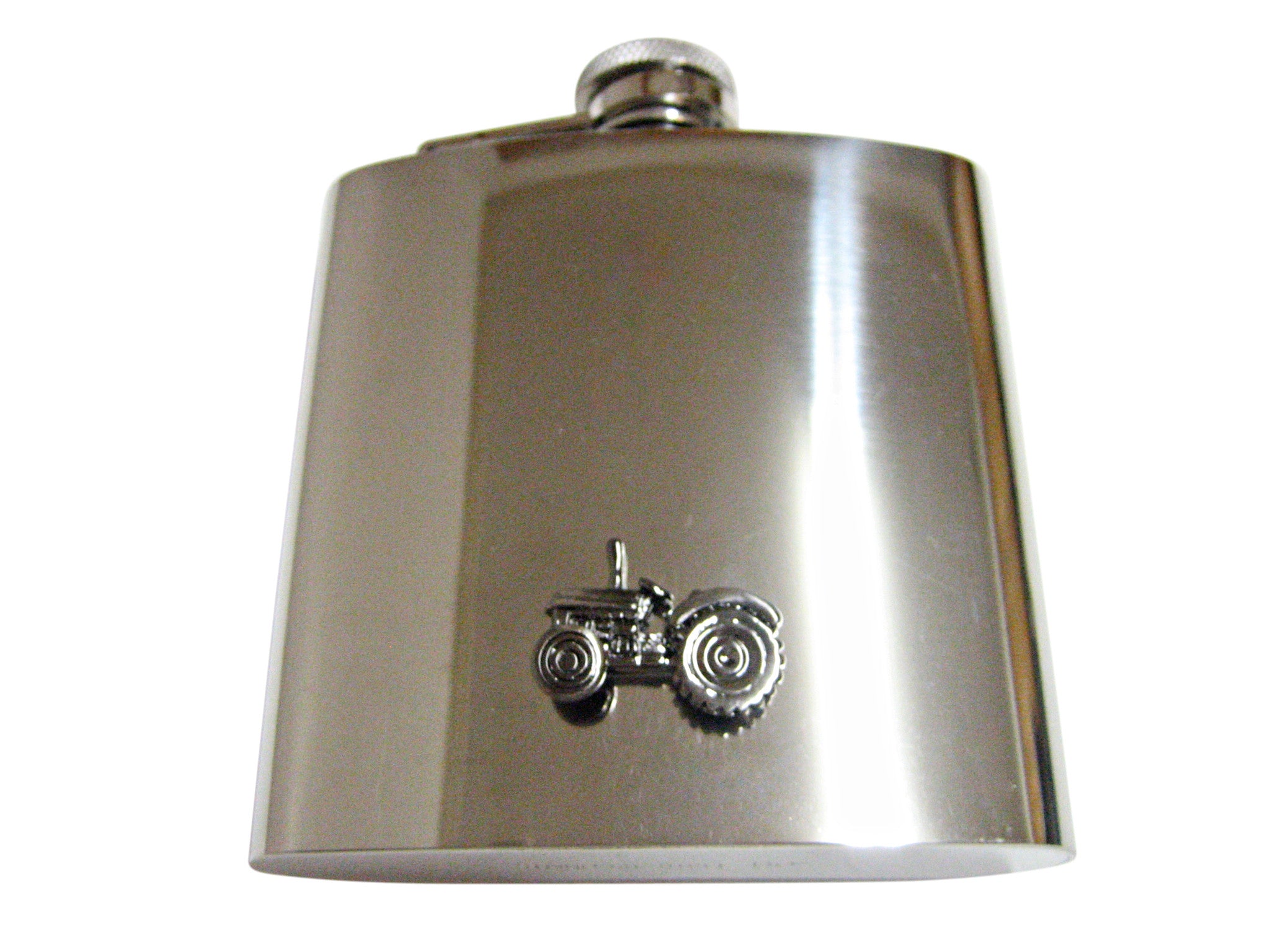 Gunmetal Toned Farm Tractor 6 Oz. Stainless Steel Flask