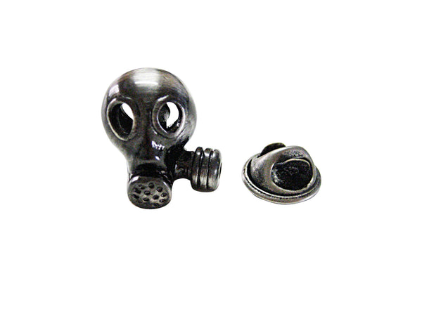 Gunmetal Toned Gas Mask Lapel Pin