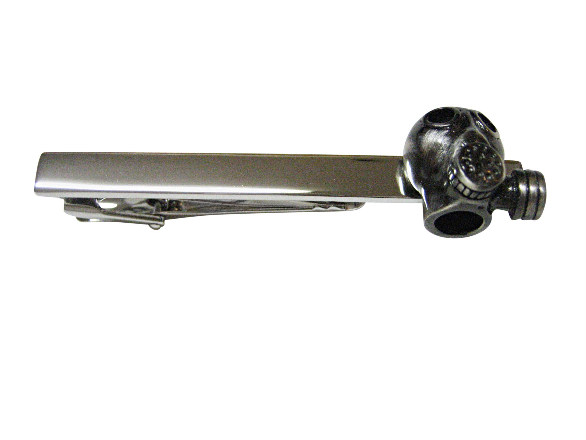 Gunmetal Toned Gas Mask Square Tie Clip