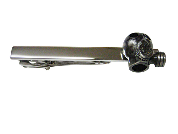 Gunmetal Toned Gas Mask Square Tie Clip
