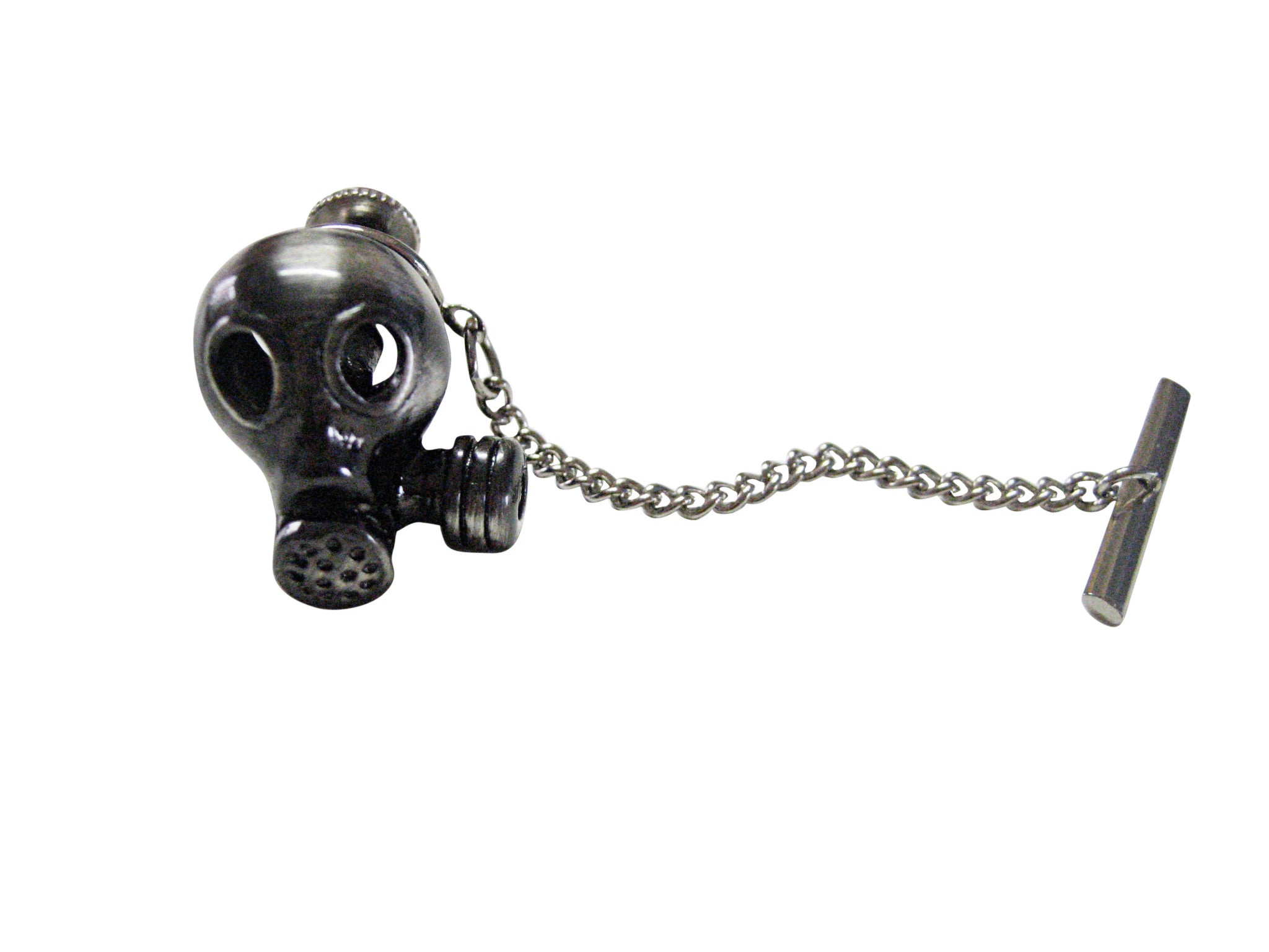 Gunmetal Toned Gas Mask Tie Tack