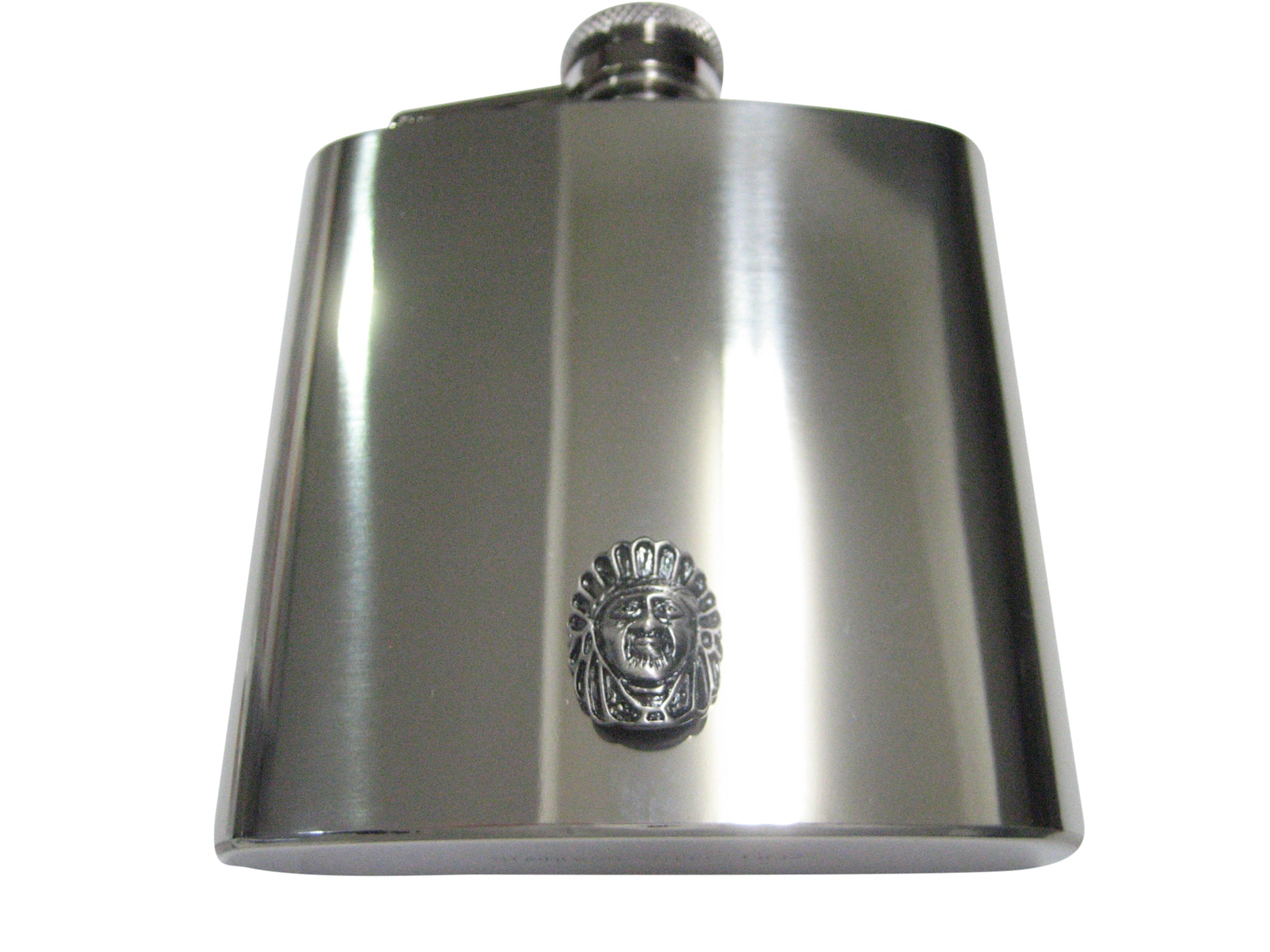 Gunmetal Toned Indian Chief Head 6oz Flask