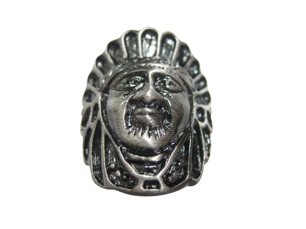 Gunmetal Toned Indian Chief Head Magnet