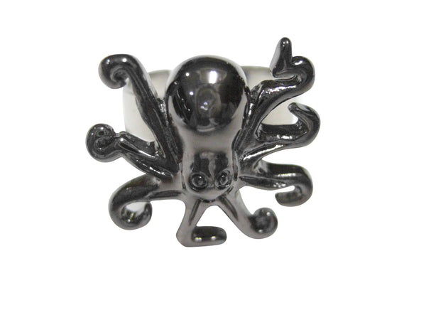 Gunmetal Toned Octopus Adjustable Size Fashion Ring