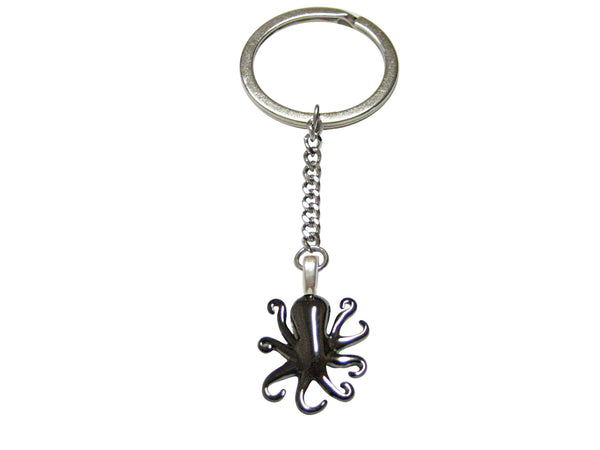 Gunmetal Toned Octopus Pendant Keychain