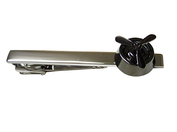 Gunmetal Toned Propellor Square Tie Clips