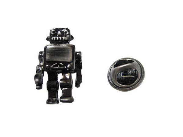 Gunmetal Toned Retro Robot Lapel Pin