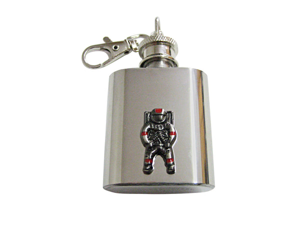 Gunmetal Toned Space Astronaut 1 Oz. Stainless Steel Key Chain Flask