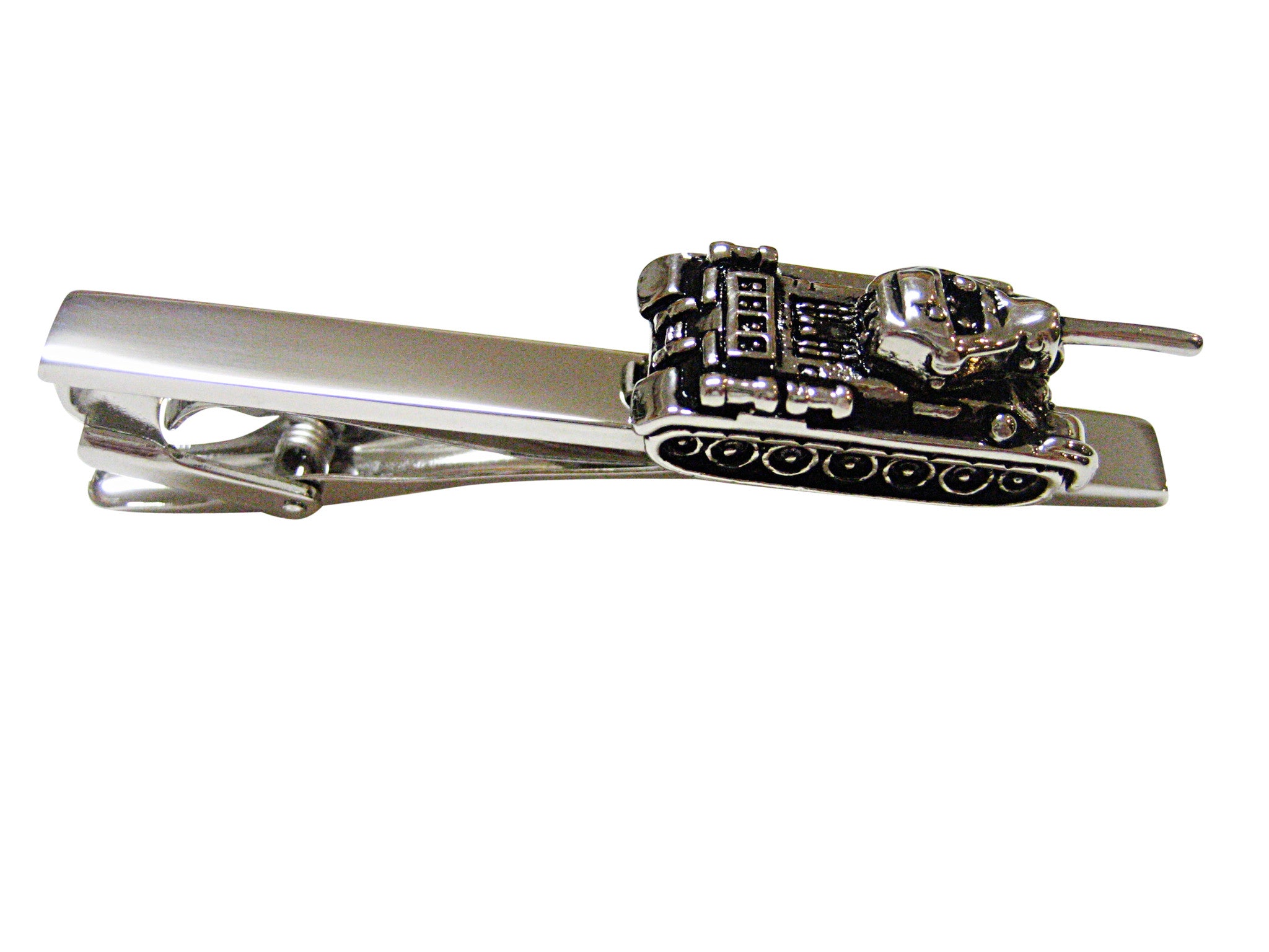 Gunmetal Toned Tank Square Tie Clips