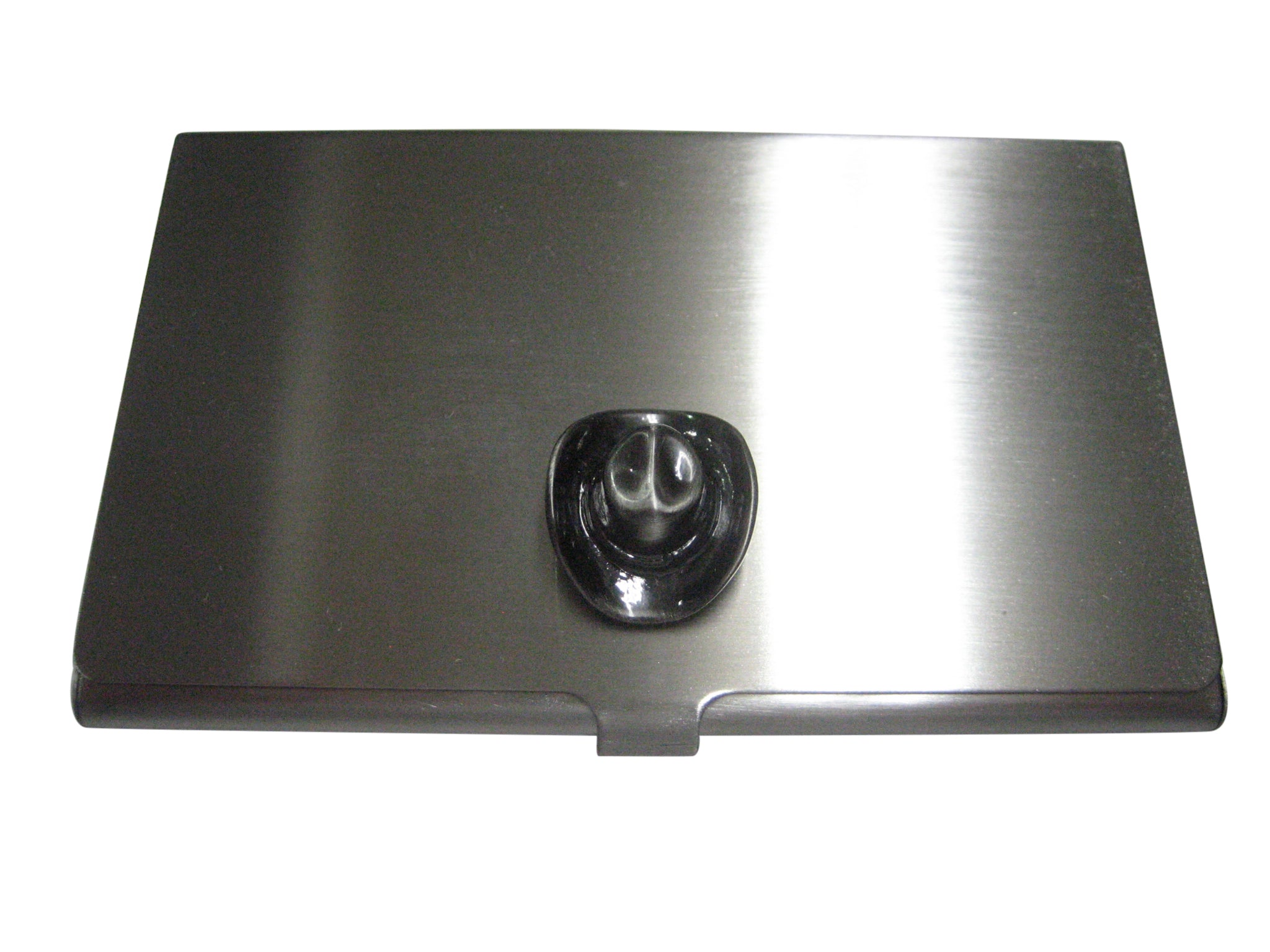 Gunmetal Toned Western Cowboy Hat Business Card Holder