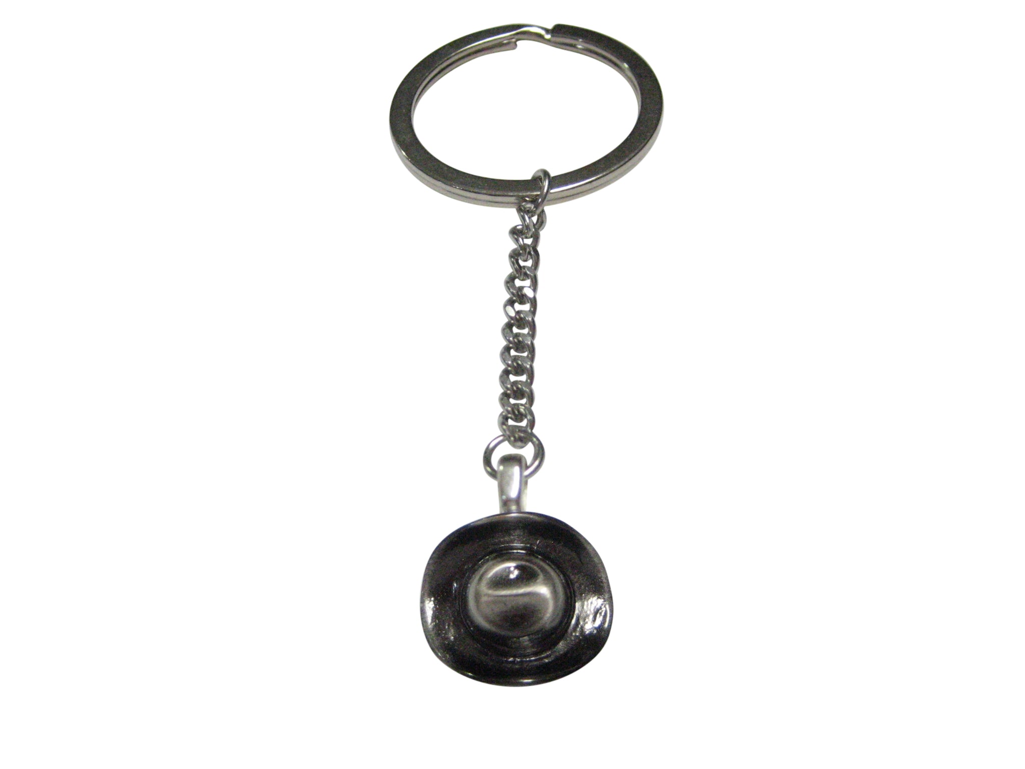 Gunmetal Toned Western Cowboy Hat Pendant Keychain