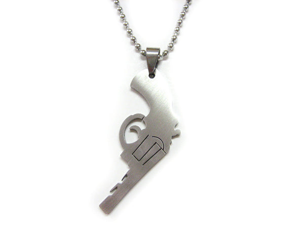 Hand Gun Metal Cut Out Necklace