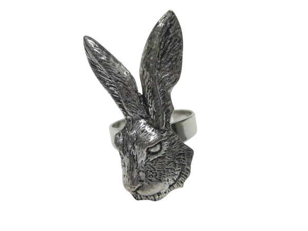 Hare Rabbit Head Adjustable Size Fashion Ring