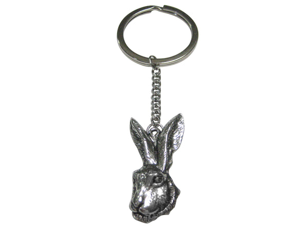 Hare Rabbit Head Pendant Keychain