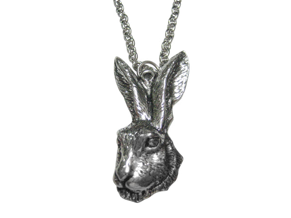 Hare Rabbit Head Pendant Necklace