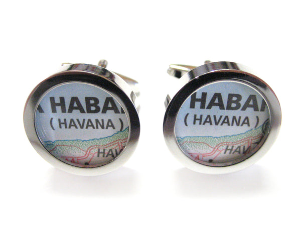 Havana Cuba Map Cufflinks