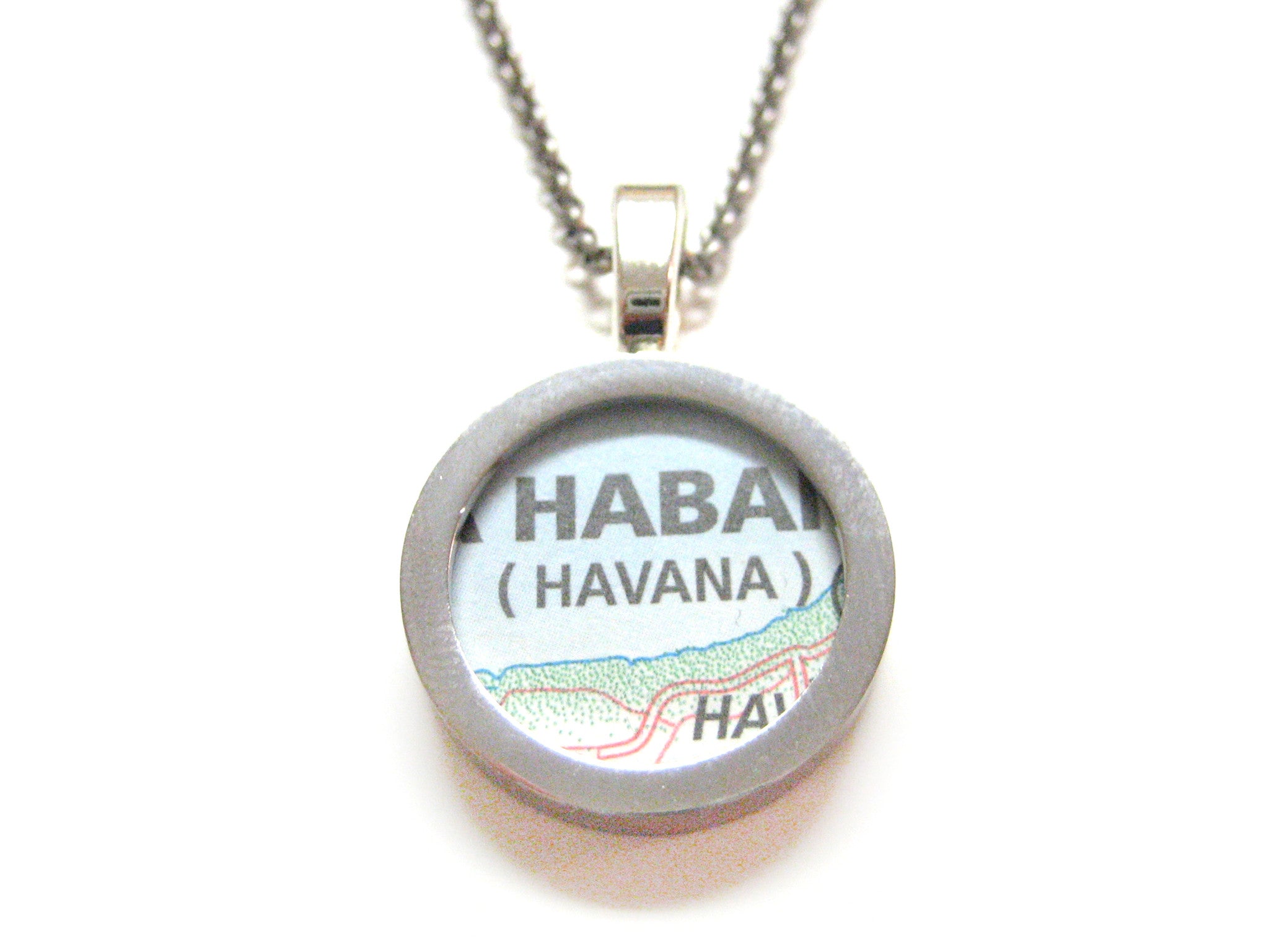 Havana Cuba Map Pendant Necklace
