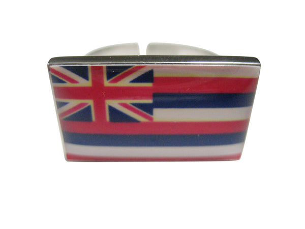Hawaii State Flag Adjustable Size Fashion Ring