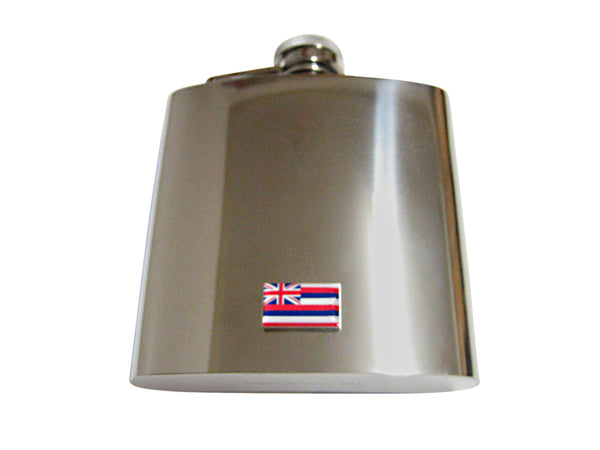 Hawaii State Flag Pendant 6 Oz. Stainless Steel Flask